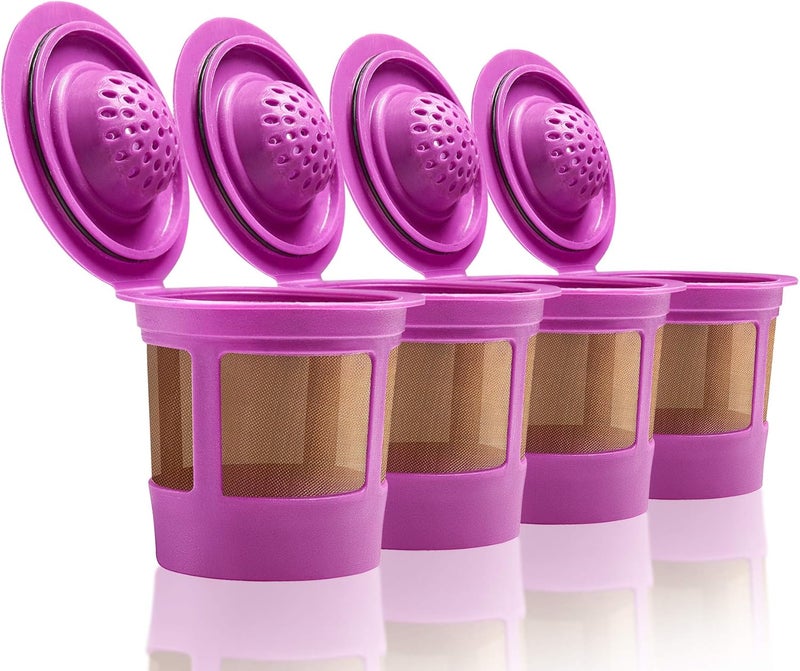 GoodCups 4 Reusable K Cups for Keurig Coffee Makers - BPA Free Universal Fit Purple Refillable Kcups Coffee Filters for 1.0 and 2.0 Keurig Brewers - Image 1
